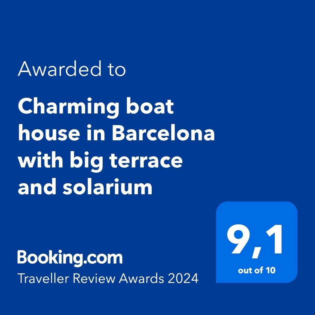 Charming Boat House In Barcelona With Big Terrace And Solarium Hotell Sant Adrià de Besòs Exteriör bild